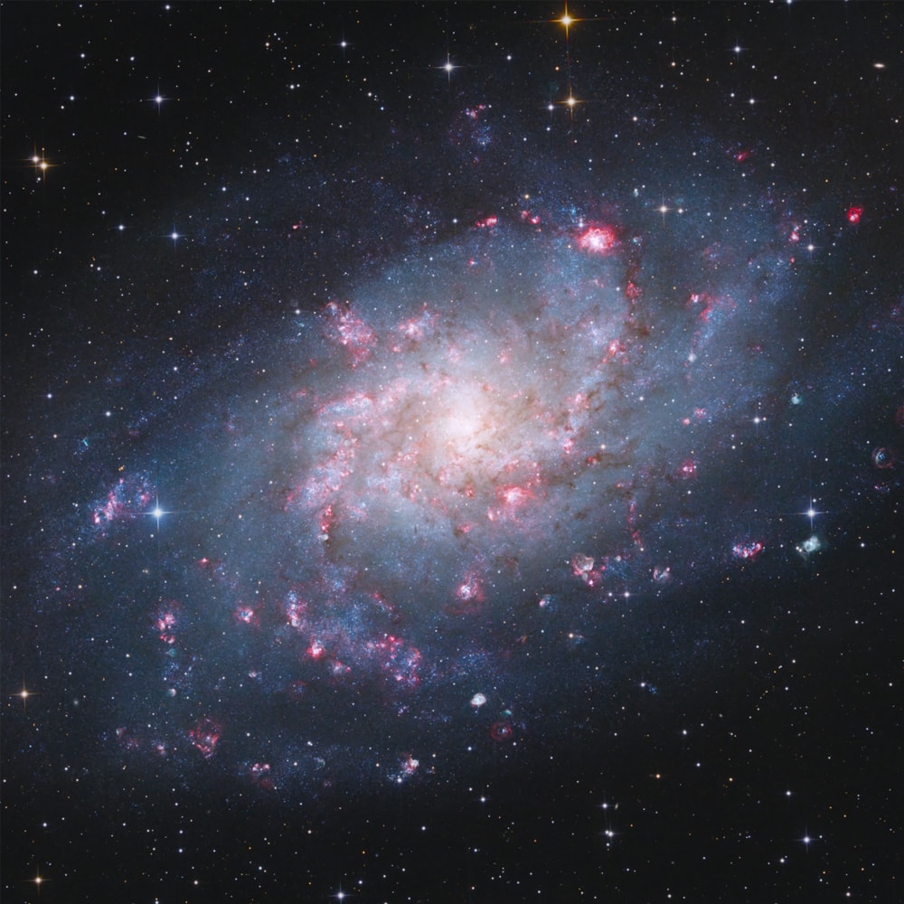 Print «M33 - The Triangulum Galaxy» emoldurado em contexto de parede